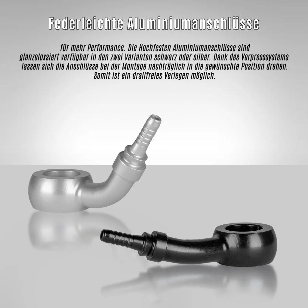 Abbildung von Aluminium Anschlüssen die beim Konfigurator benutzt werden 