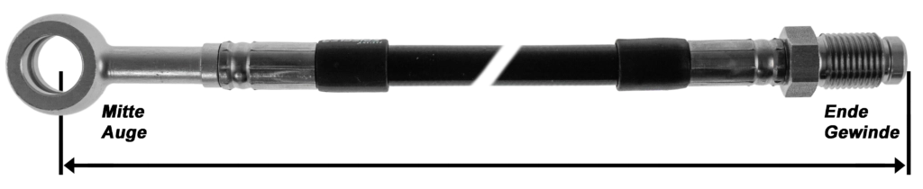 Abmessung einer Stahlflexleitung für den Konfigurator 