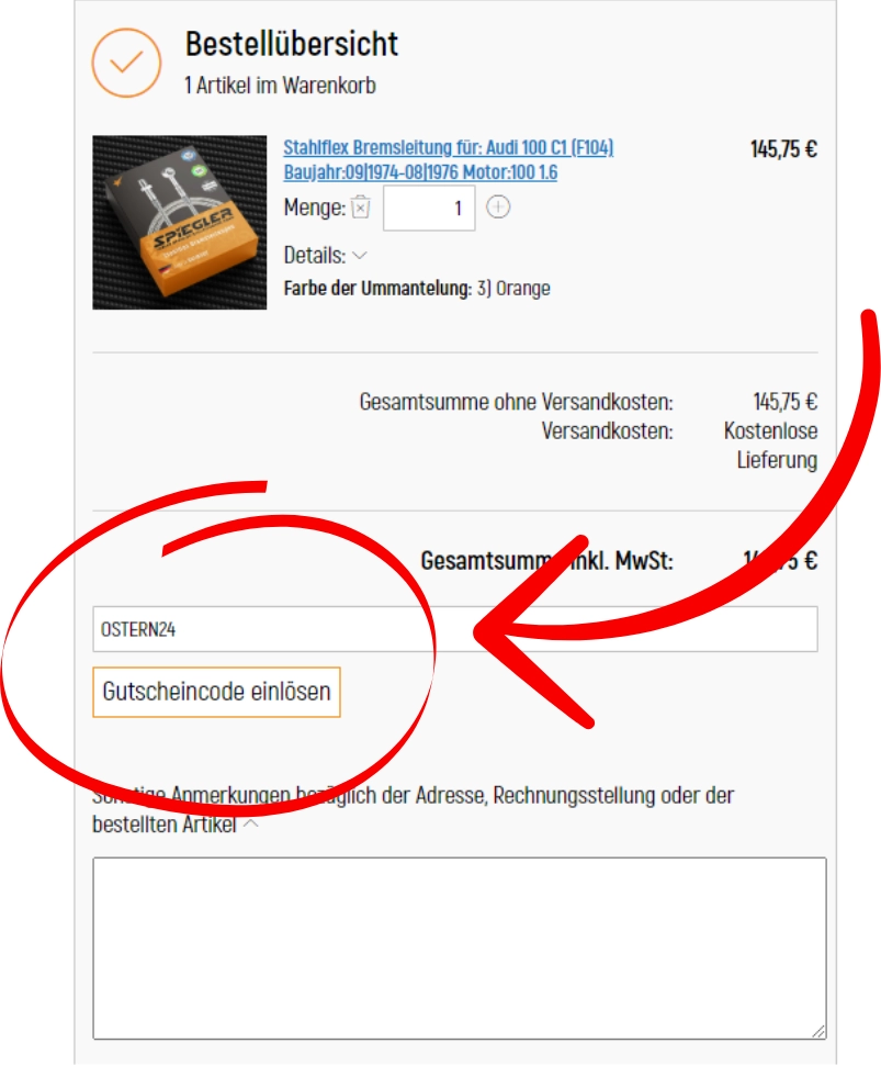 Gutscheincode eingeben